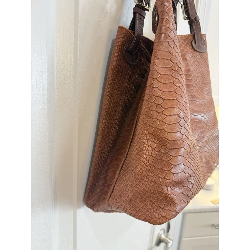 Borse In Pelle Handbag Genuine Leather Hobo Shoulder Purse Python Embossed